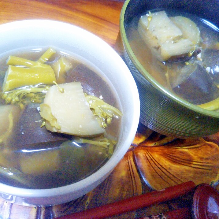 ナス&スティックセニョール味噌汁